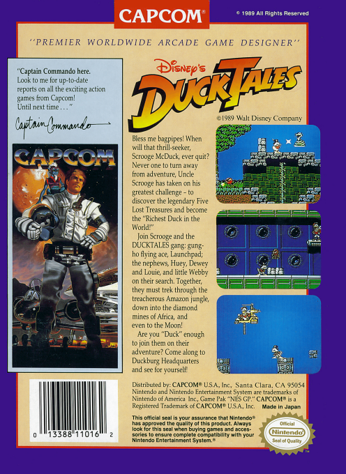 Duck Tales box art for NES